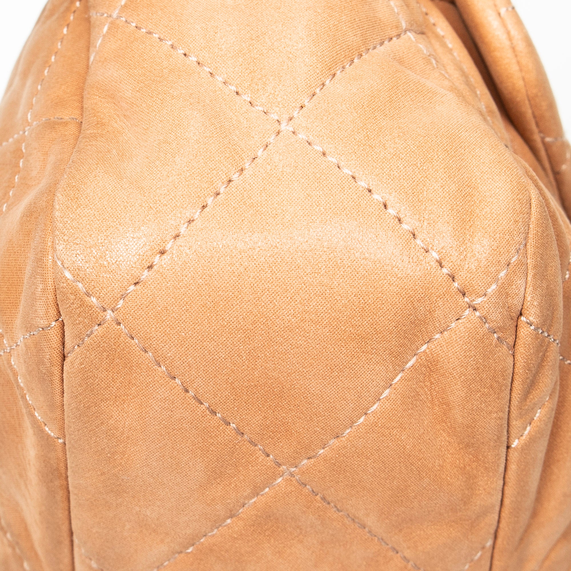 Shoulder Bag Coco Pleats Flap Tan Quilted Lambskin Leather