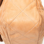 Shoulder Bag Coco Pleats Flap Tan Quilted Lambskin Leather