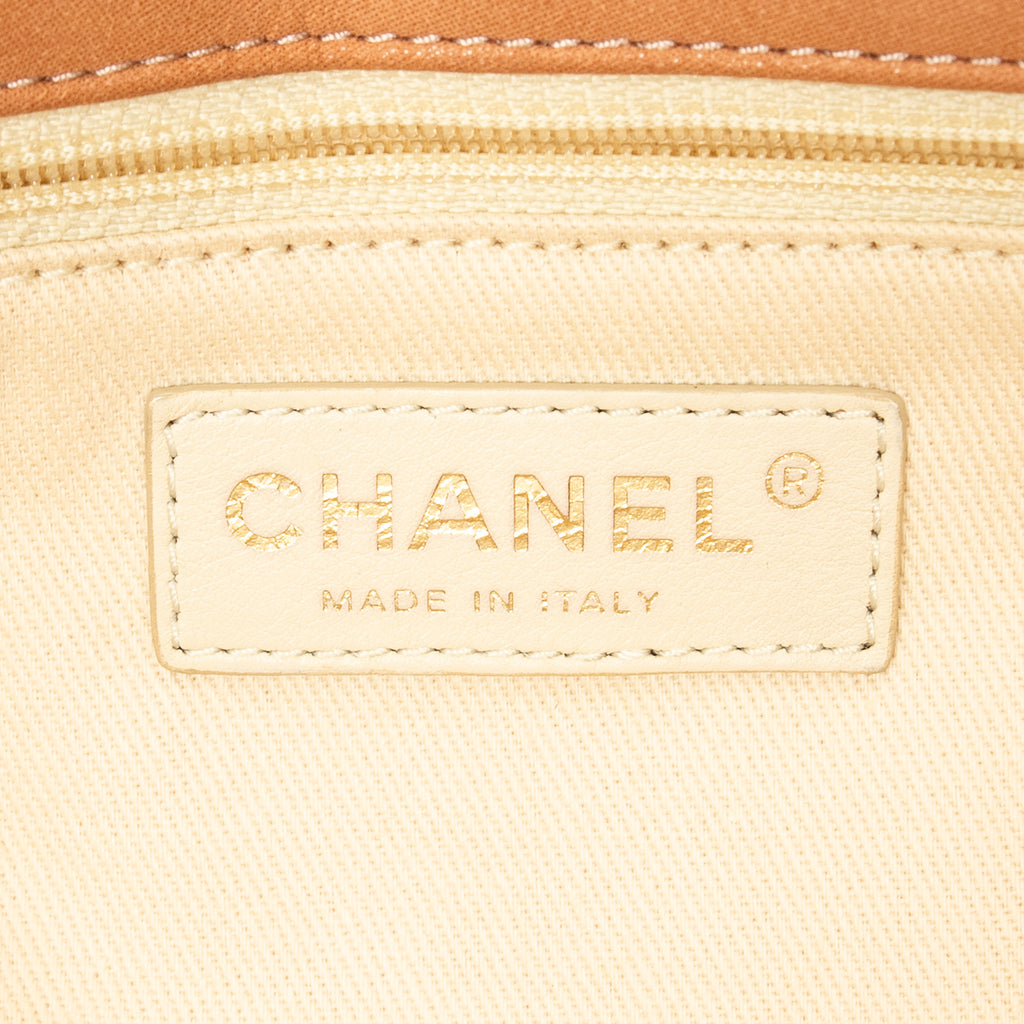 Shoulder Bag Coco Pleats Flap Tan Quilted Lambskin Leather