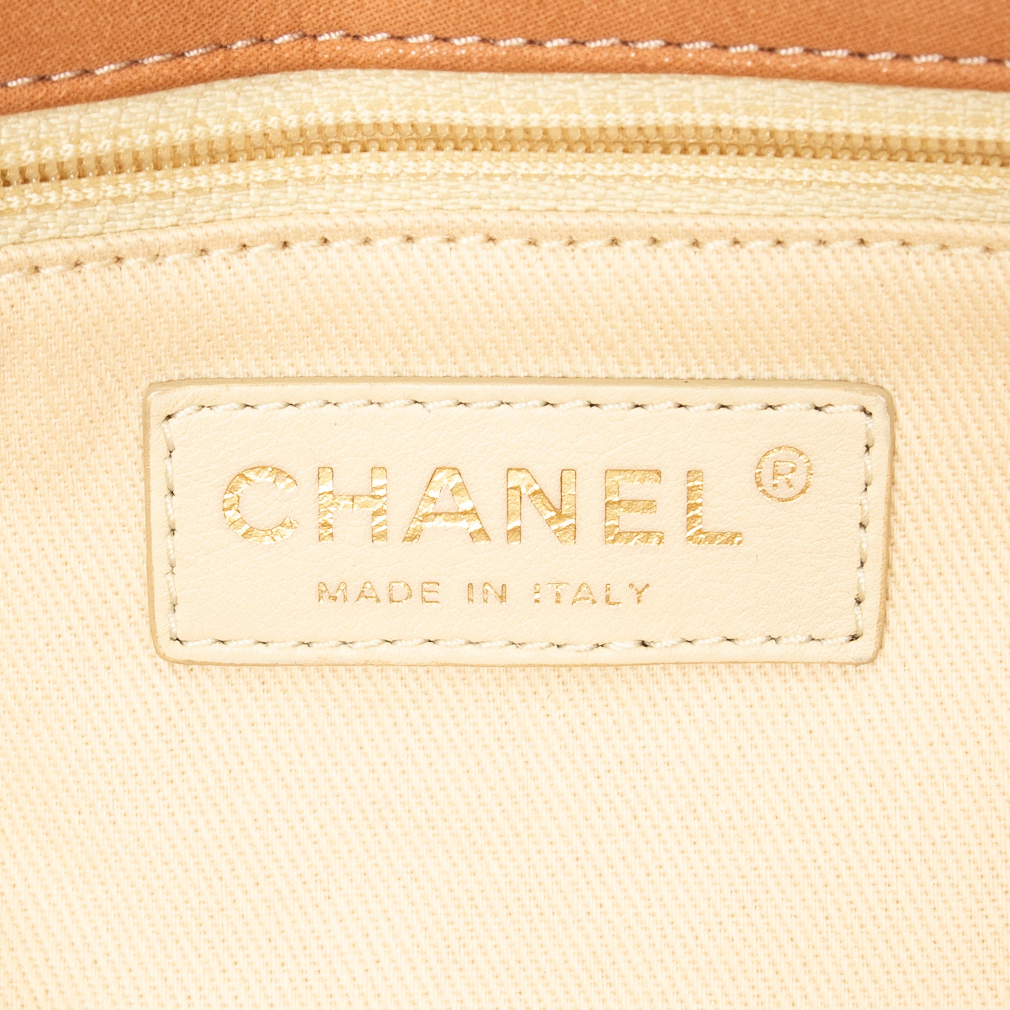 Shoulder Bag Coco Pleats Flap Tan Quilted Lambskin Leather