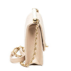 Shoulder Bag Mini Chic Pearls Flap Pink Quilted Lambskin Leather