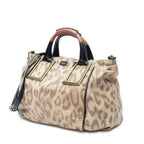 Shoulder Bag Ethel Satchel Beige Leopard Print Leather