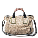 Shoulder Bag Ethel Satchel Beige Leopard Print Leather