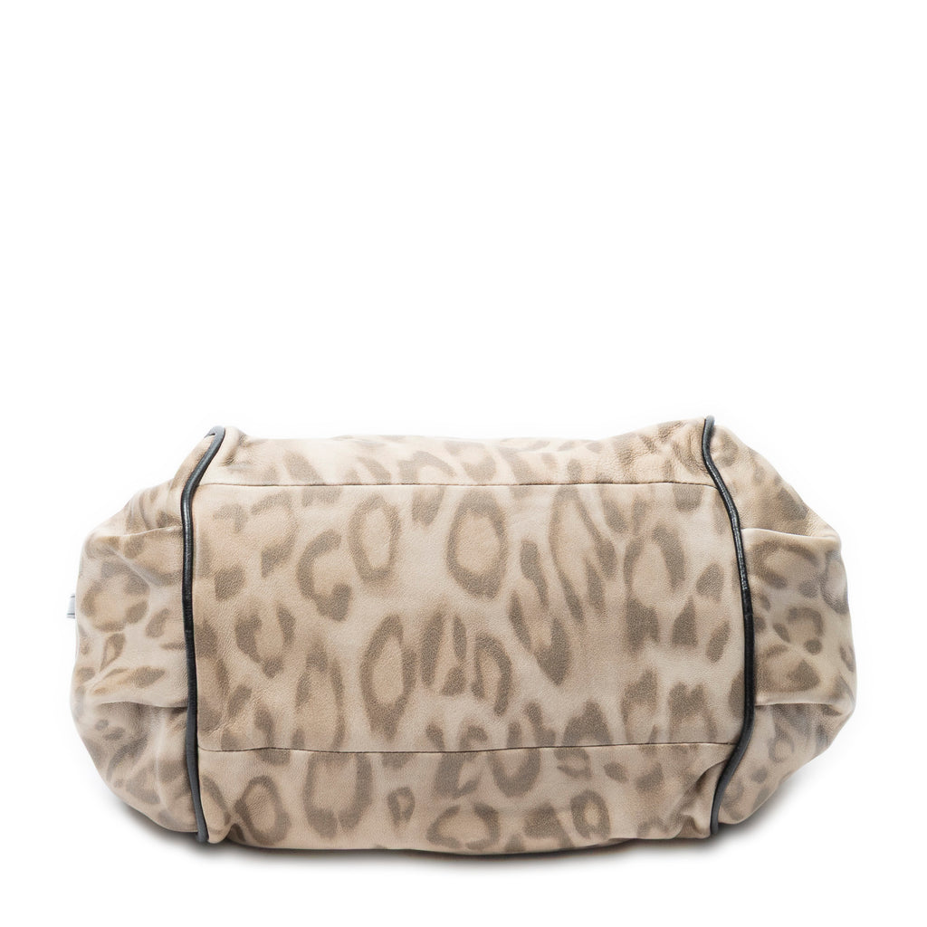 Shoulder Bag Ethel Satchel Beige Leopard Print Leather