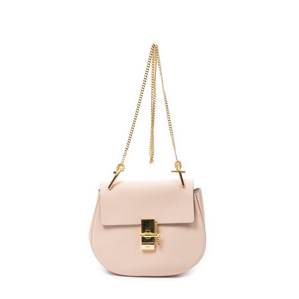 Shoulder Bag Mini Drew Pink Goatskin Leather