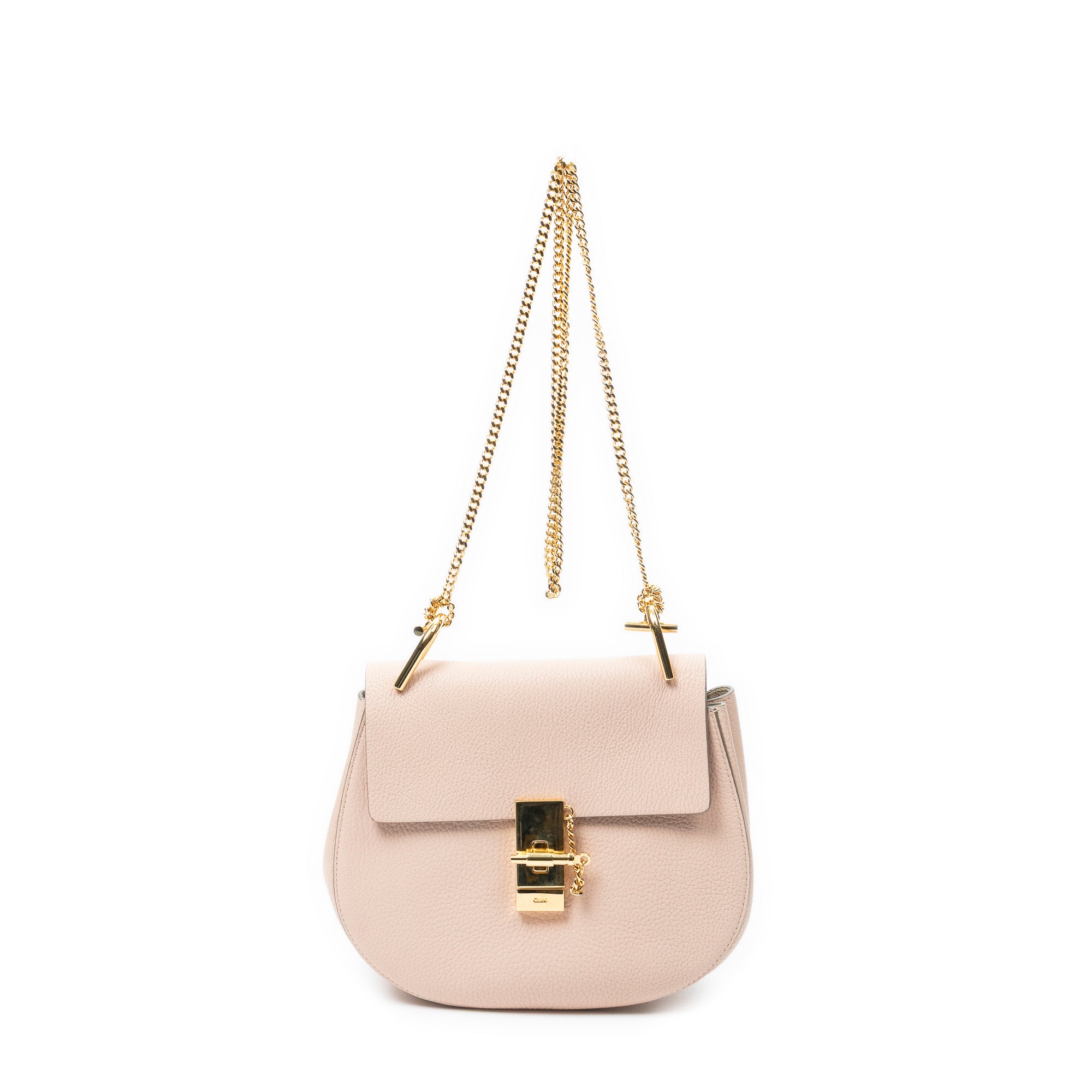 Shoulder Bag Mini Drew Pink Goatskin Leather
