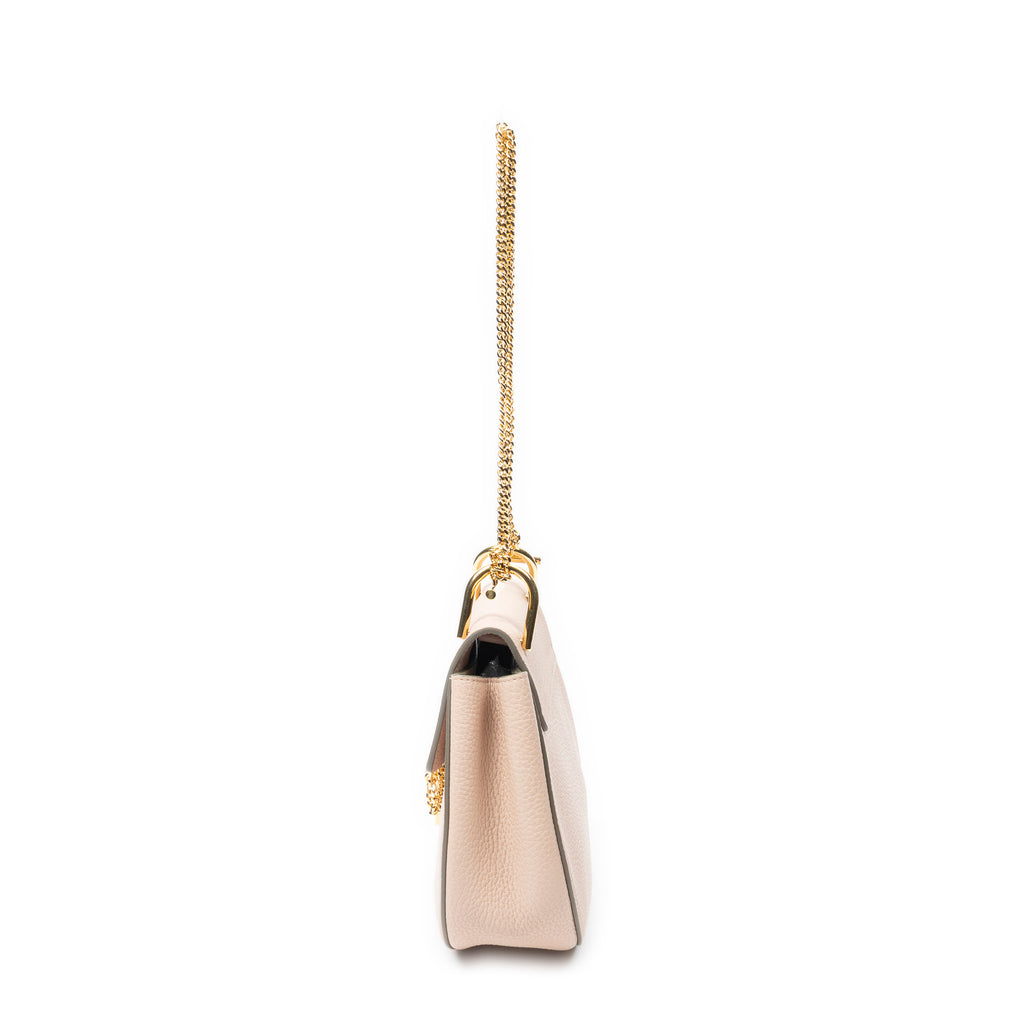 Shoulder Bag Mini Drew Pink Goatskin Leather