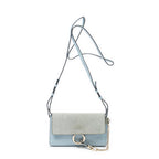 Shoulder Bag Mini Faye Light Blue Calfskin Leather