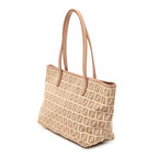 Shoulder Bag Small Roll Tote Beige Zucchino Canvas