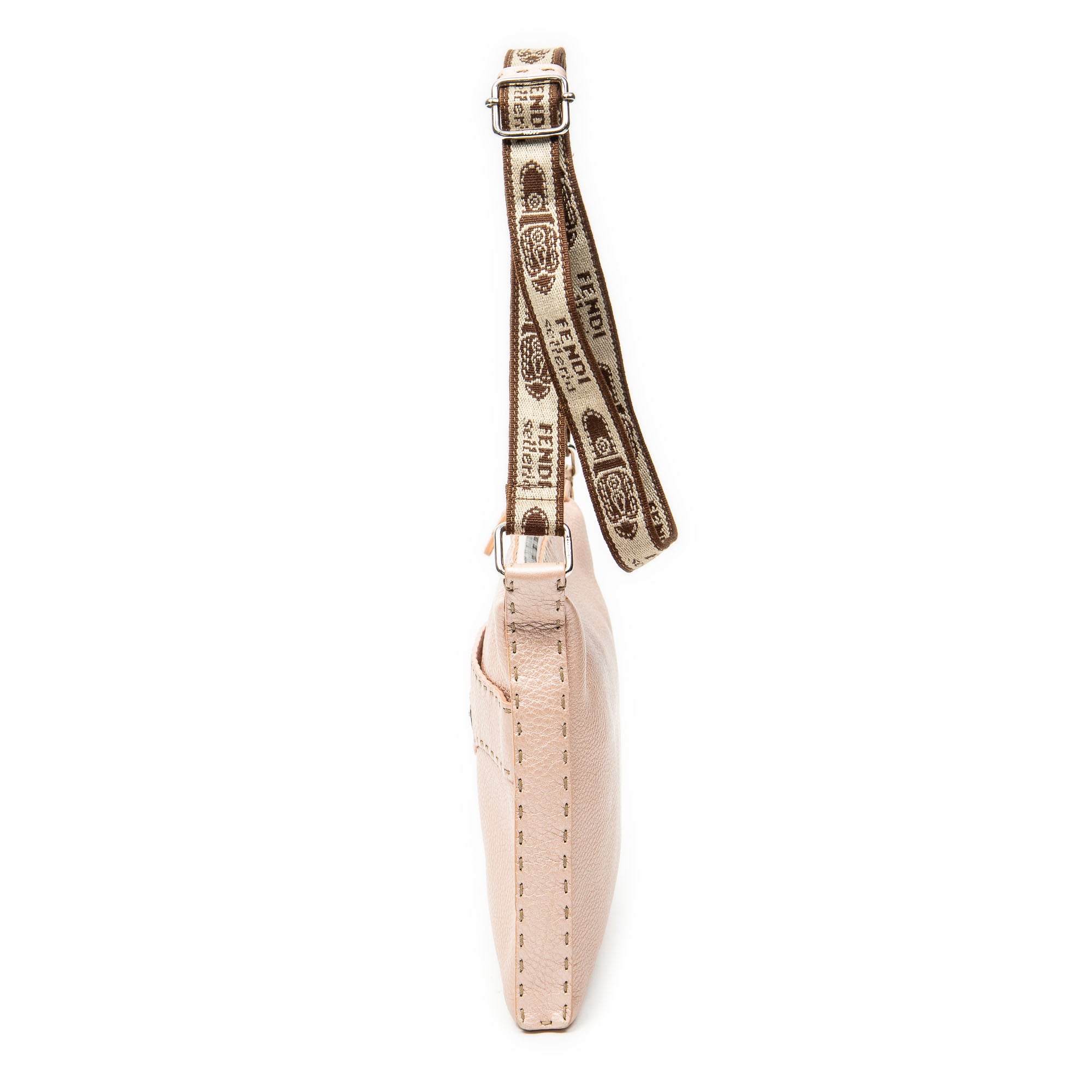 Shoulder Bag Front Pocket Crossbody Pink Selleria Leather