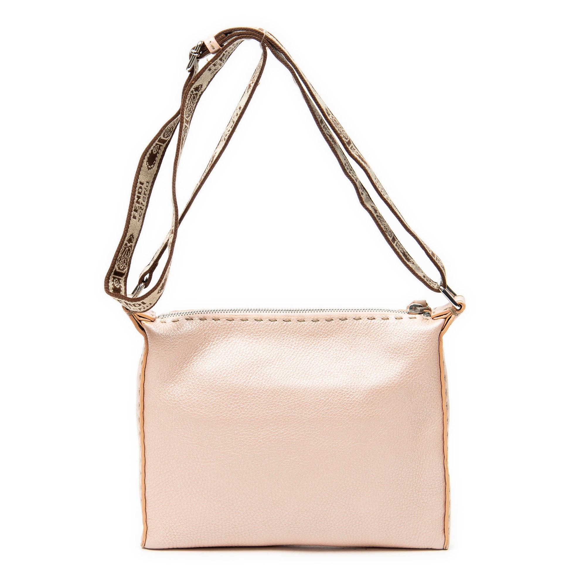 Shoulder Bag Front Pocket Crossbody Pink Selleria Leather