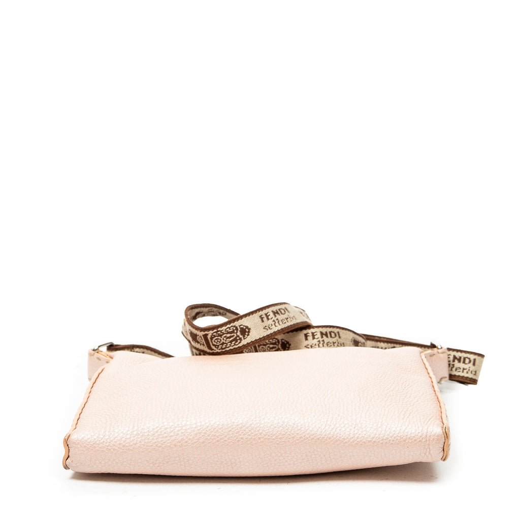 Shoulder Bag Front Pocket Crossbody Pink Selleria Leather