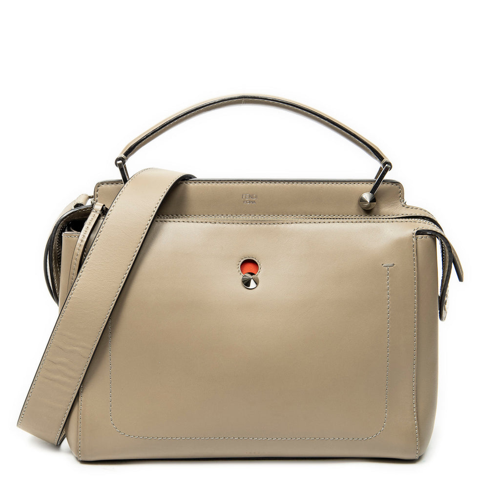 Shoulder Bag Dot Com Satchel Taupe Smooth Leather