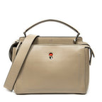 Shoulder Bag Dot Com Satchel Taupe Smooth Leather