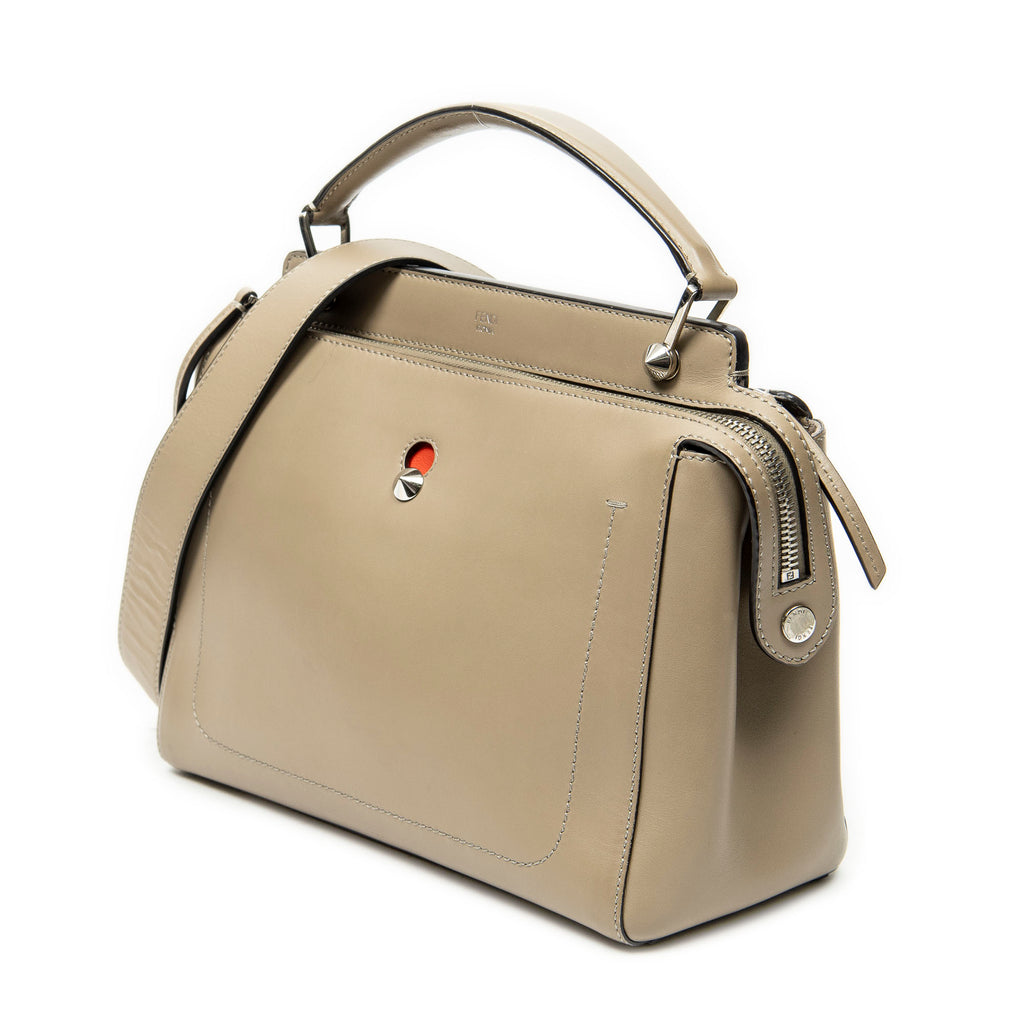 Shoulder Bag Dot Com Satchel Taupe Smooth Leather