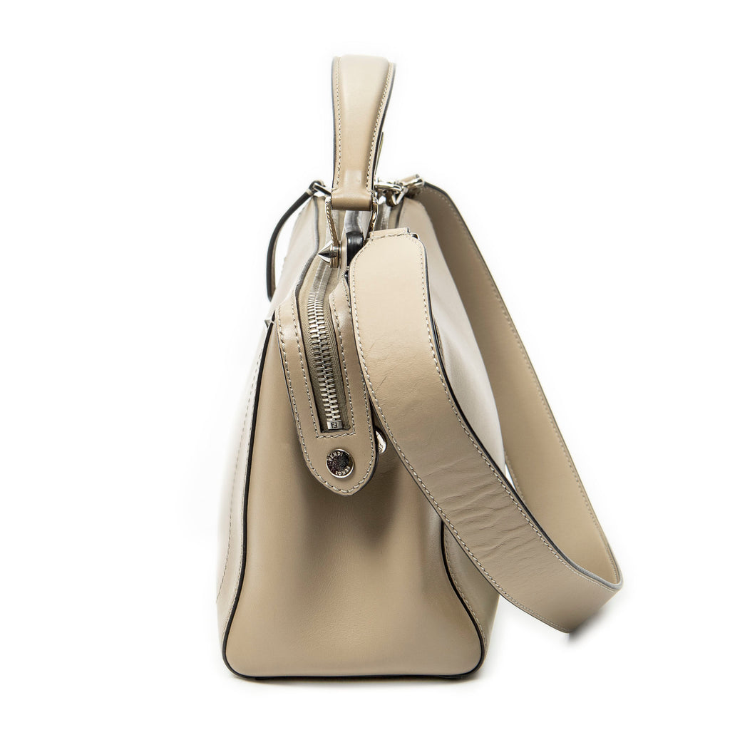 Shoulder Bag Dot Com Satchel Taupe Smooth Leather