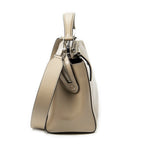 Shoulder Bag Dot Com Satchel Taupe Smooth Leather