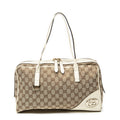 Shoulder Bag Britt Satchel Bag Beige Monogrammed Canvas