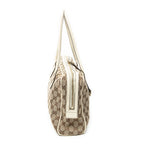Shoulder Bag Britt Satchel Bag Beige Monogrammed Canvas