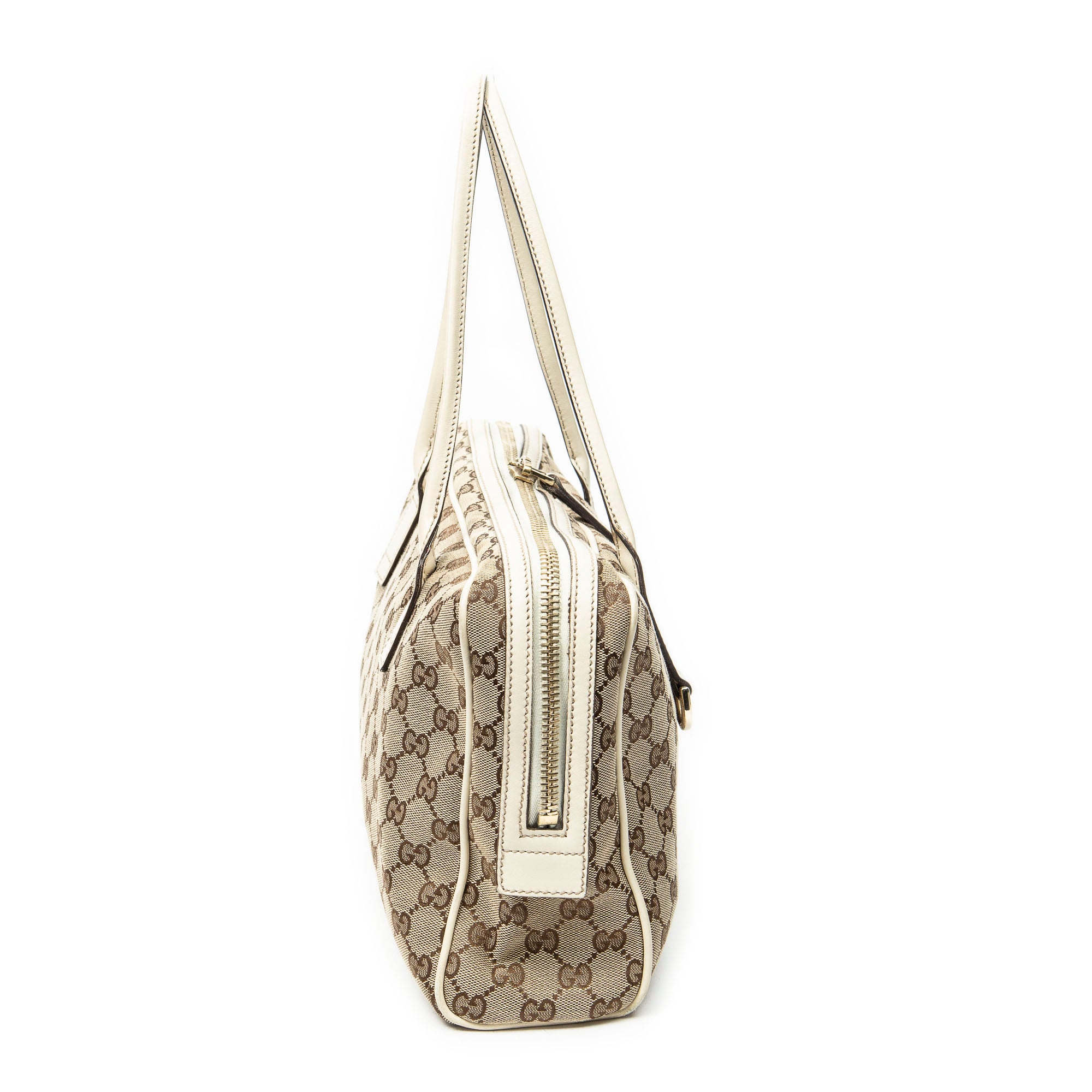 Shoulder Bag Britt Satchel Bag Beige Monogrammed Canvas