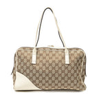 Shoulder Bag Britt Satchel Bag Beige Monogrammed Canvas