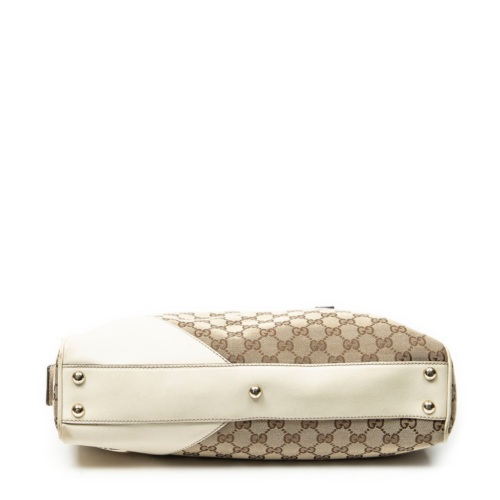 Shoulder Bag Britt Satchel Bag Beige Monogrammed Canvas