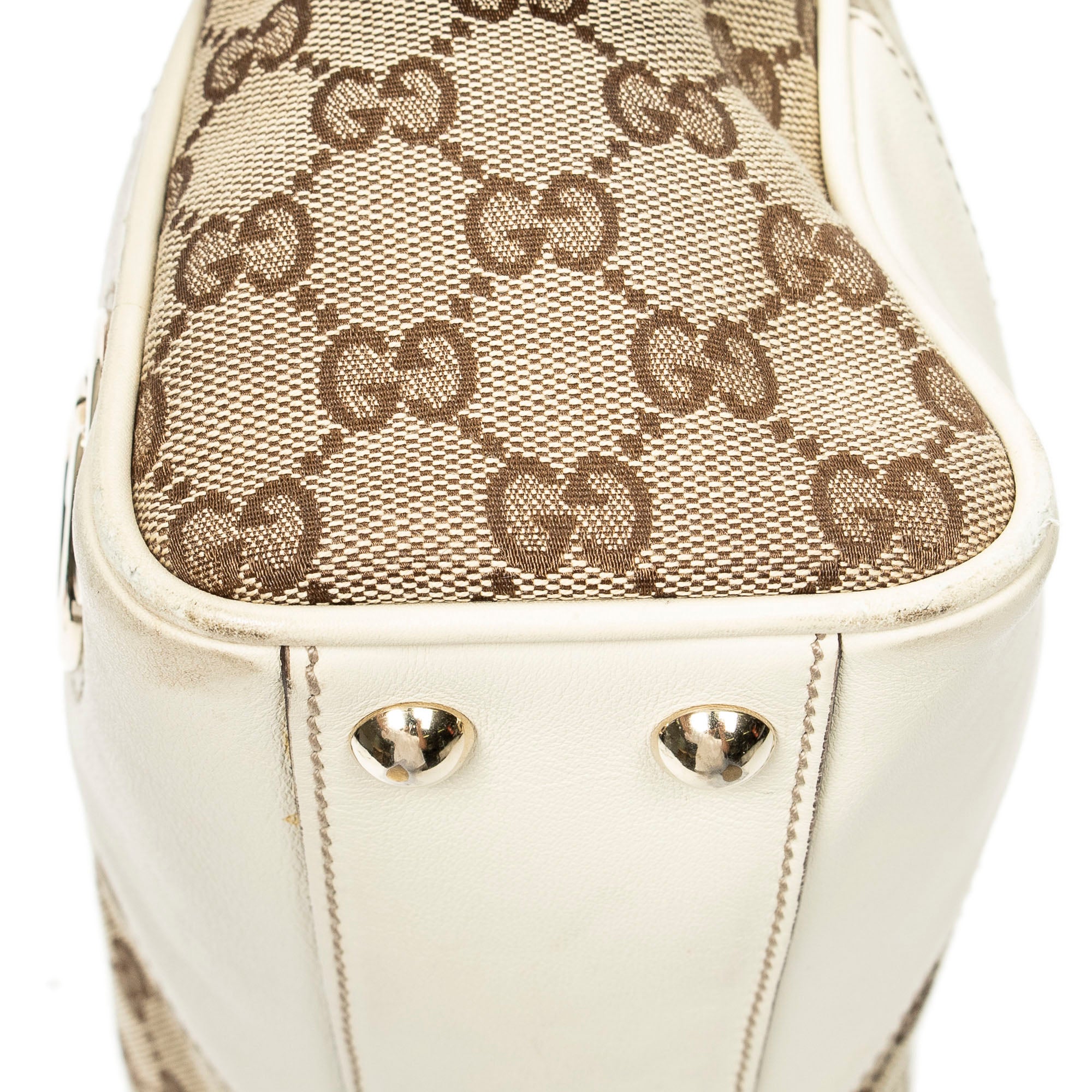 Shoulder Bag Britt Satchel Bag Beige Monogrammed Canvas