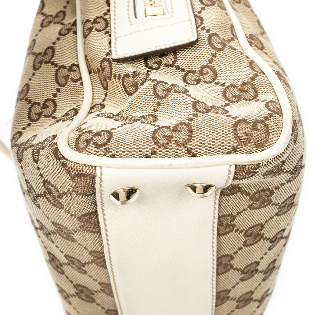 Shoulder Bag Britt Satchel Bag Beige Monogrammed Canvas