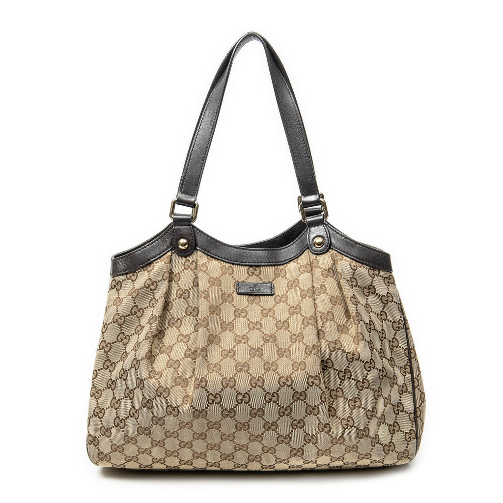 Shoulder Bag GG Shoulder Tote Beige Monogrammed Canvas