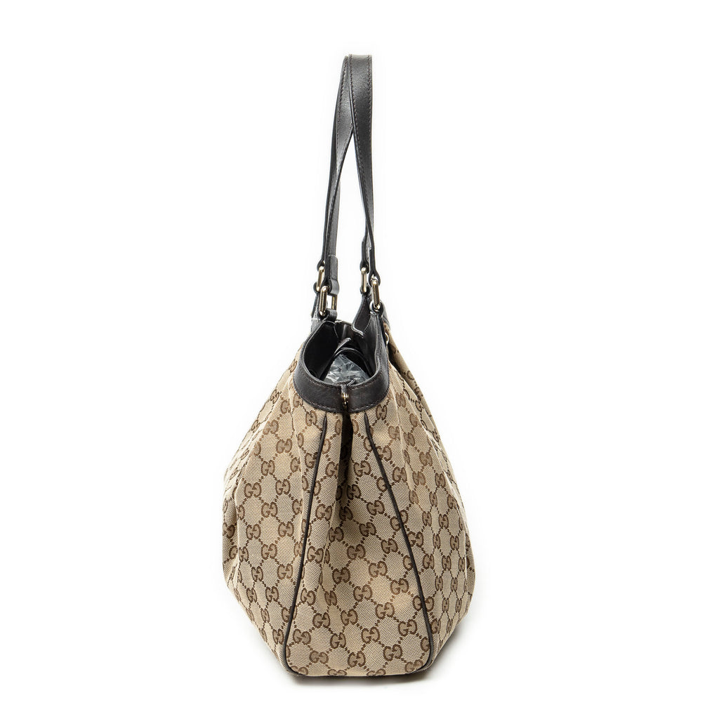 Shoulder Bag GG Shoulder Tote Beige Monogrammed Canvas