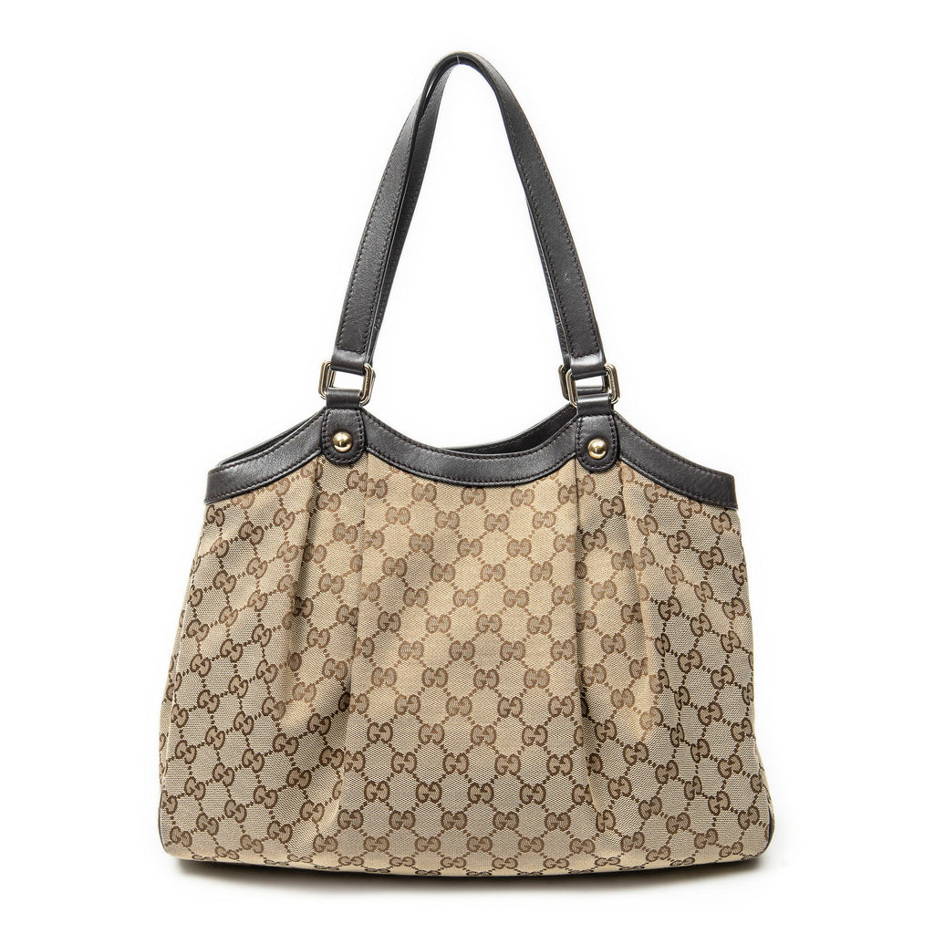 Shoulder Bag GG Shoulder Tote Beige Monogrammed Canvas