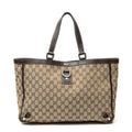 Shoulder Bag Large Abbey D-Ring Tote Beige Monogrammed Canvas
