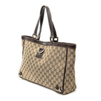 Shoulder Bag Large Abbey D-Ring Tote Beige Monogrammed Canvas