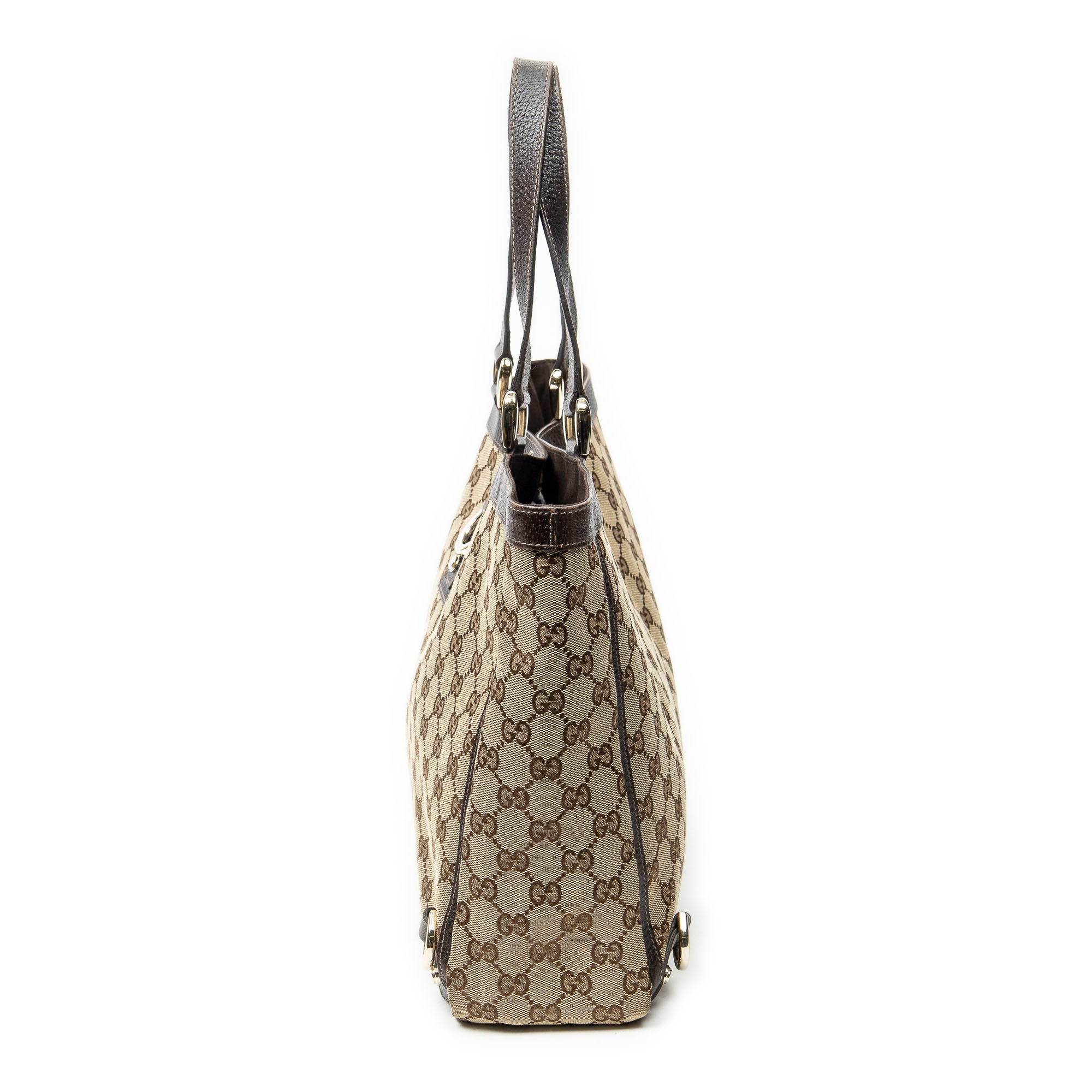 Shoulder Bag Large Abbey D-Ring Tote Beige Monogrammed Canvas