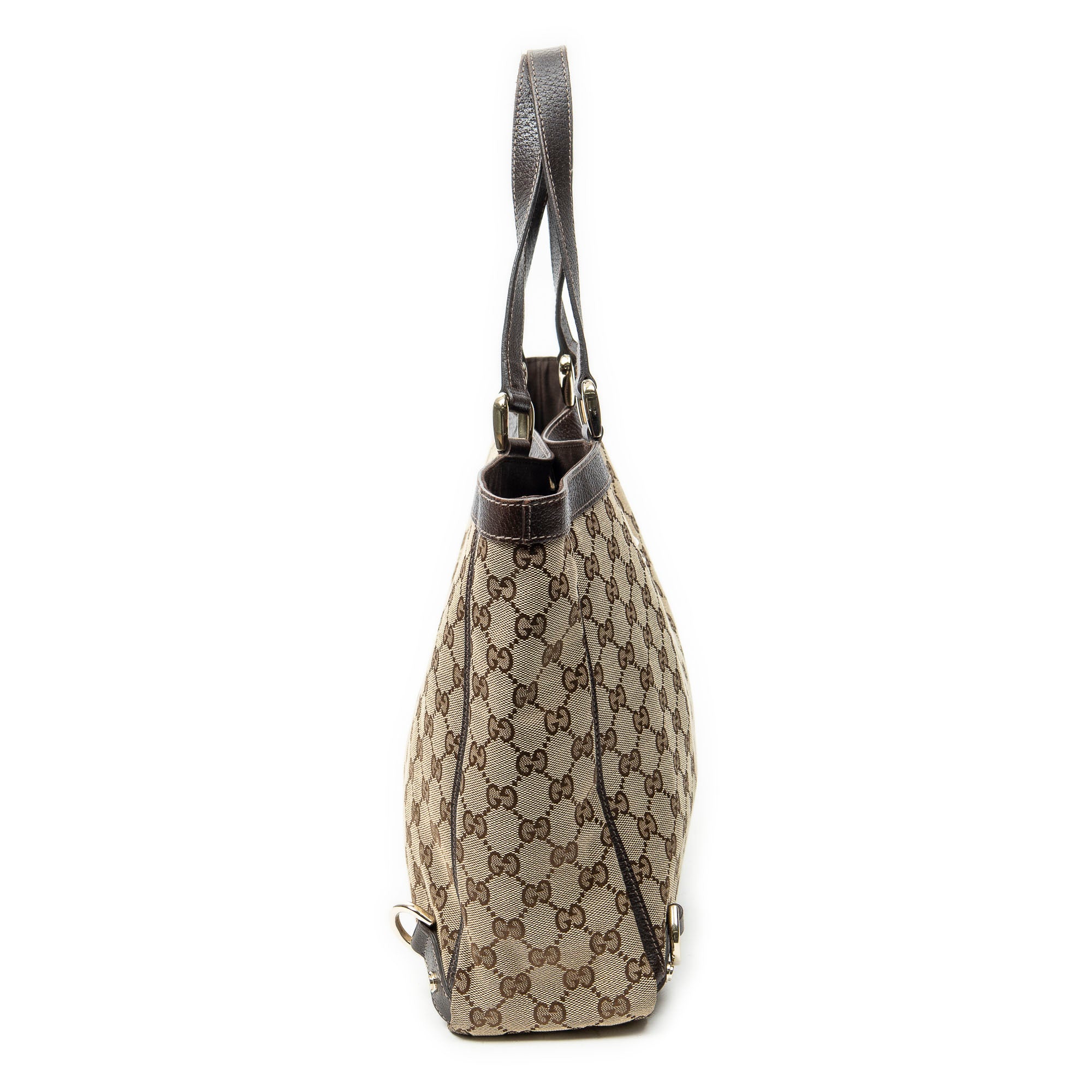 Shoulder Bag Large Abbey D-Ring Tote Beige Monogrammed Canvas