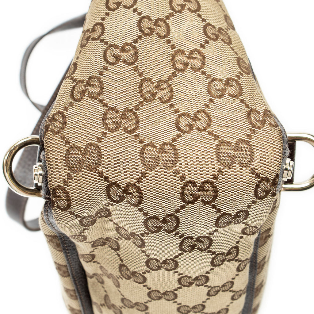 Shoulder Bag Large Abbey D-Ring Tote Beige Monogrammed Canvas