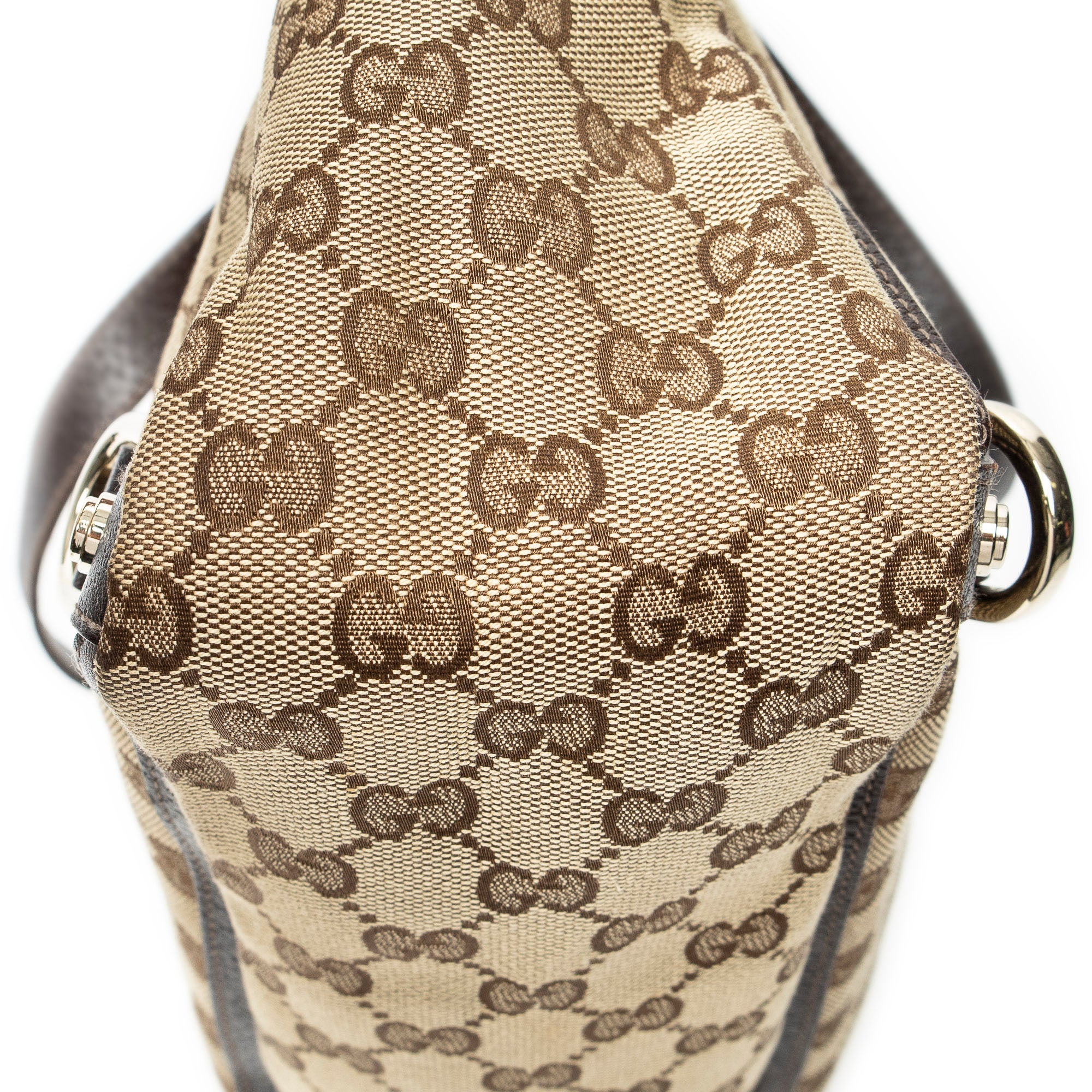 Shoulder Bag Large Abbey D-Ring Tote Beige Monogrammed Canvas