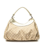 Shoulder Bag Large D-Ring Hobo Beige Monogrammed Canvas
