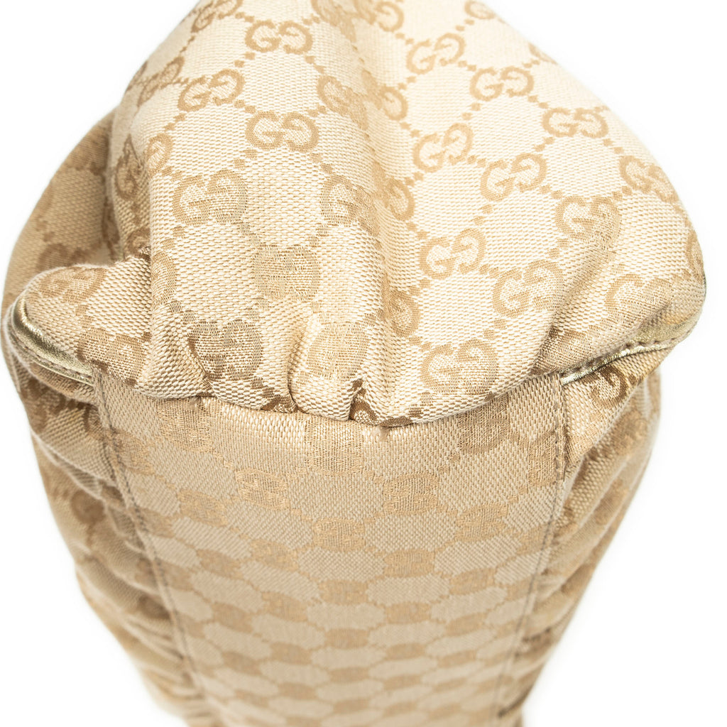 Shoulder Bag Large D-Ring Hobo Beige Monogrammed Canvas