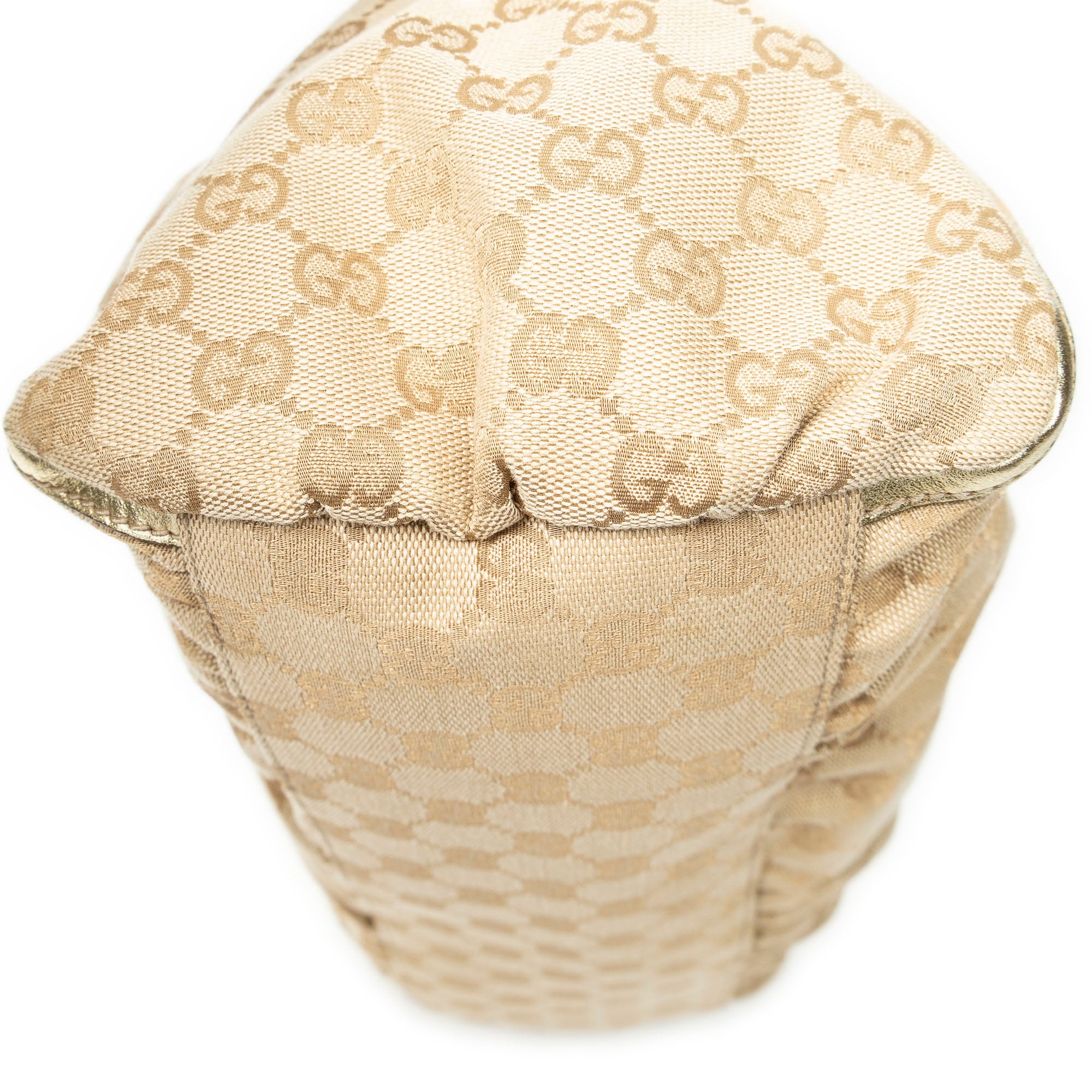 Shoulder Bag Large D-Ring Hobo Beige Monogrammed Canvas