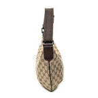 Shoulder Bag Web Halfmoon Messenger Beige Monogrammed Canvas