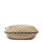 Shoulder Bag Web Halfmoon Messenger Beige Monogrammed Canvas