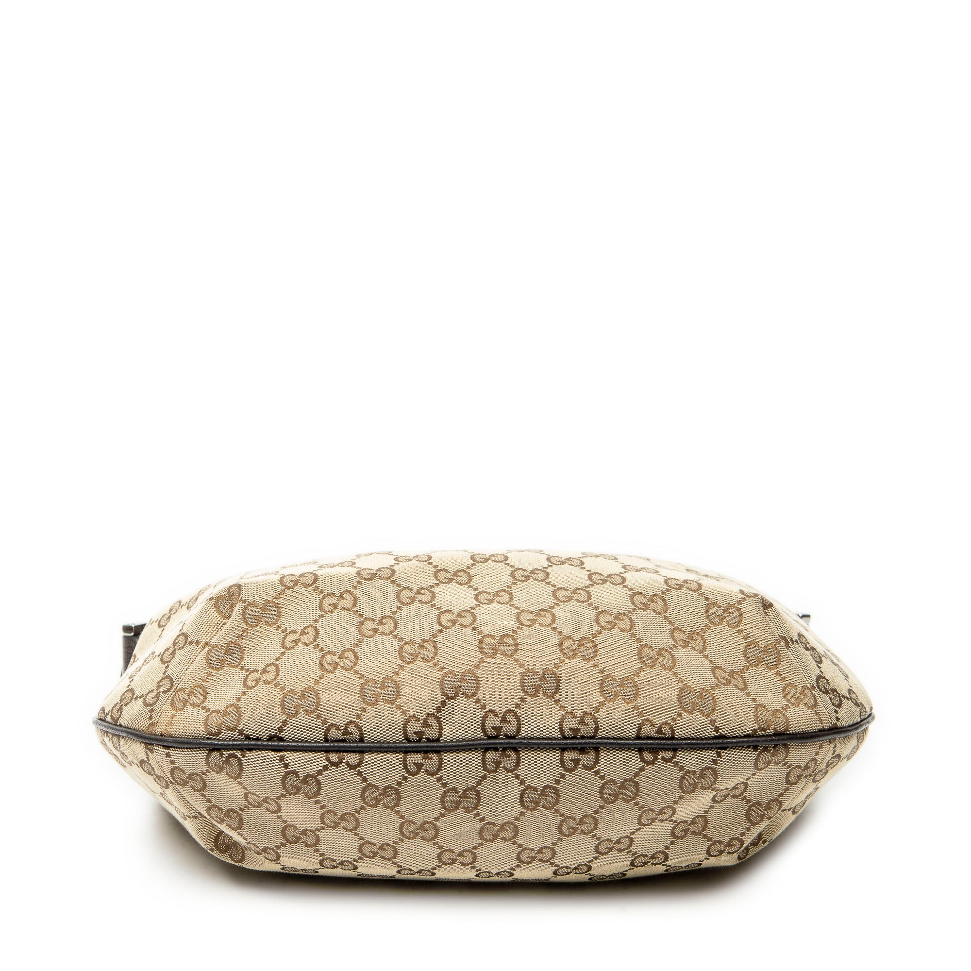 Shoulder Bag Web Halfmoon Messenger Beige Monogrammed Canvas