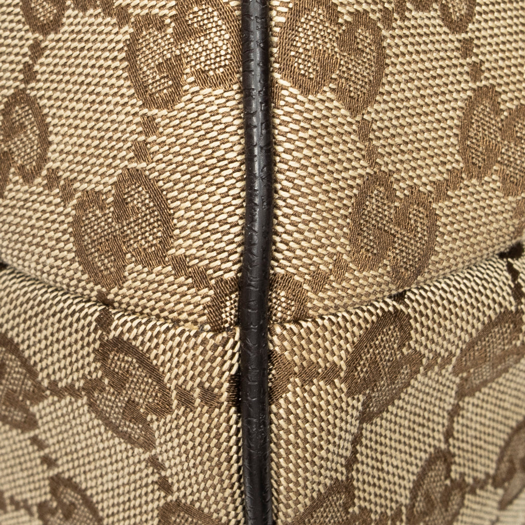 Shoulder Bag Web Halfmoon Messenger Beige Monogrammed Canvas