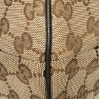 Shoulder Bag Web Halfmoon Messenger Beige Monogrammed Canvas