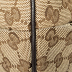 Shoulder Bag Web Halfmoon Messenger Beige Monogrammed Canvas