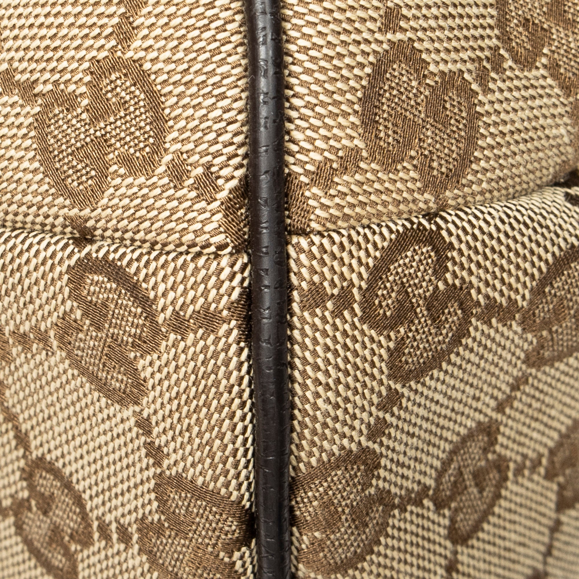 Shoulder Bag Web Halfmoon Messenger Beige Monogrammed Canvas