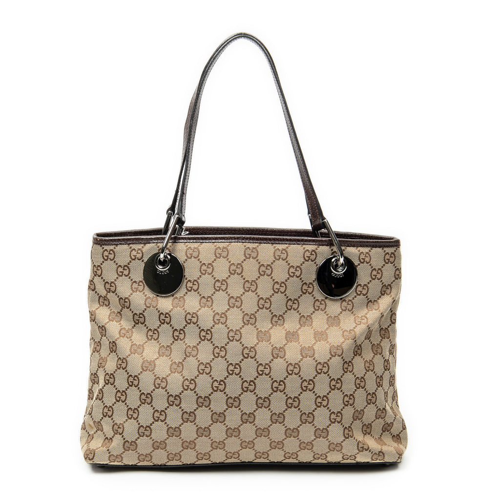 Shoulder Bag Eclipse Horizontal Tote Beige Monogrammed Canvas