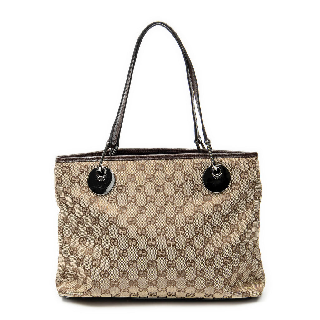 Shoulder Bag Eclipse Horizontal Tote Beige Monogrammed Canvas