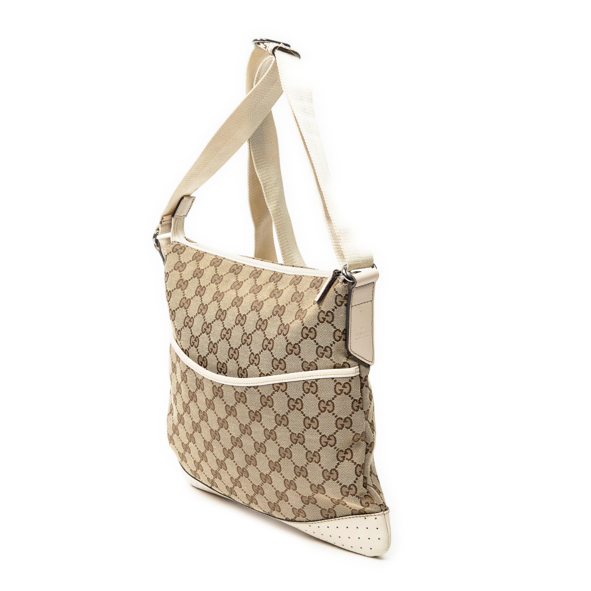 Shoulder Bag Medium Messenger Beige Monogrammed Canvas